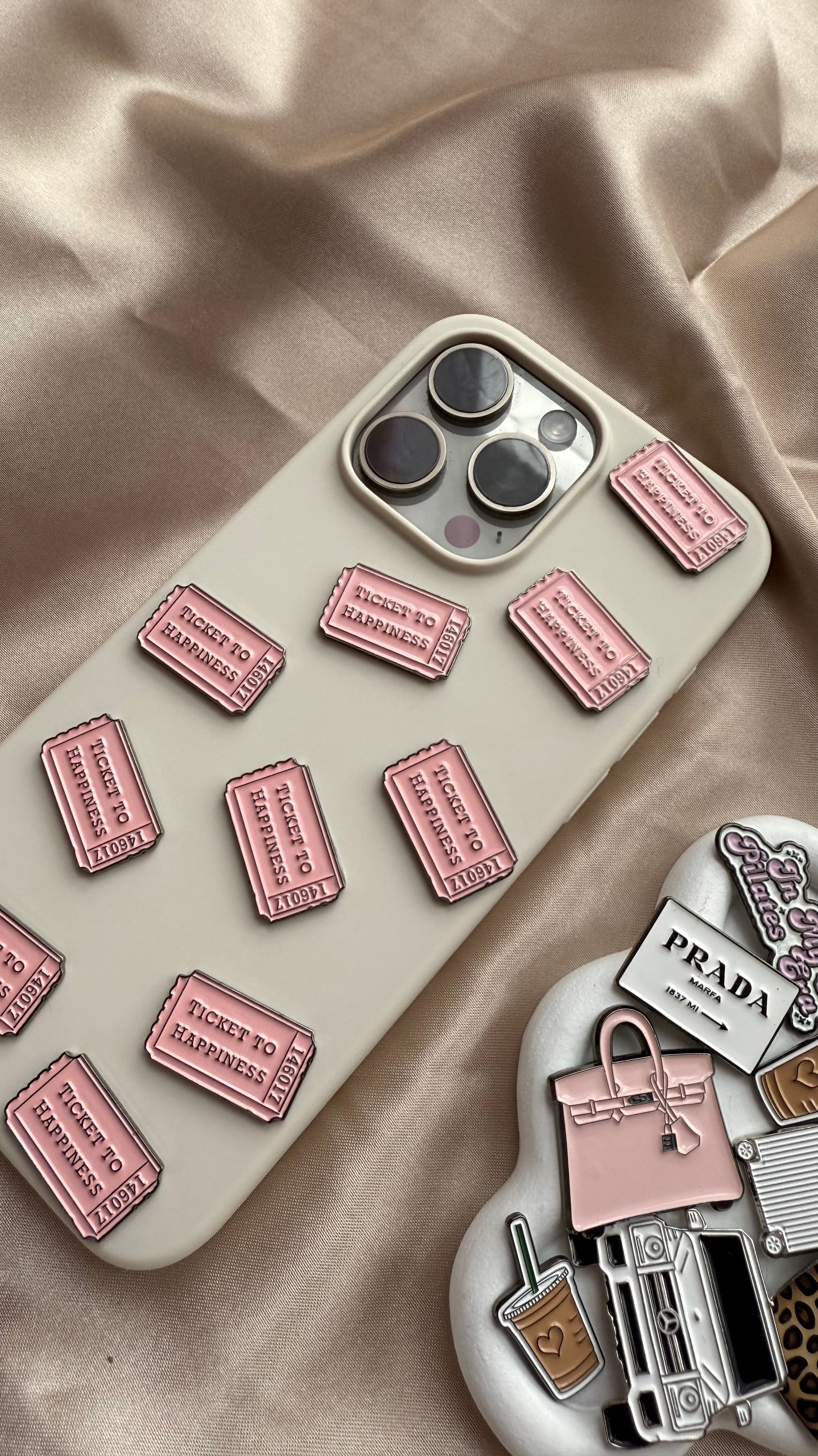 Ticket to Happiness - Metal Phone Sticker - CELLAIRÉE