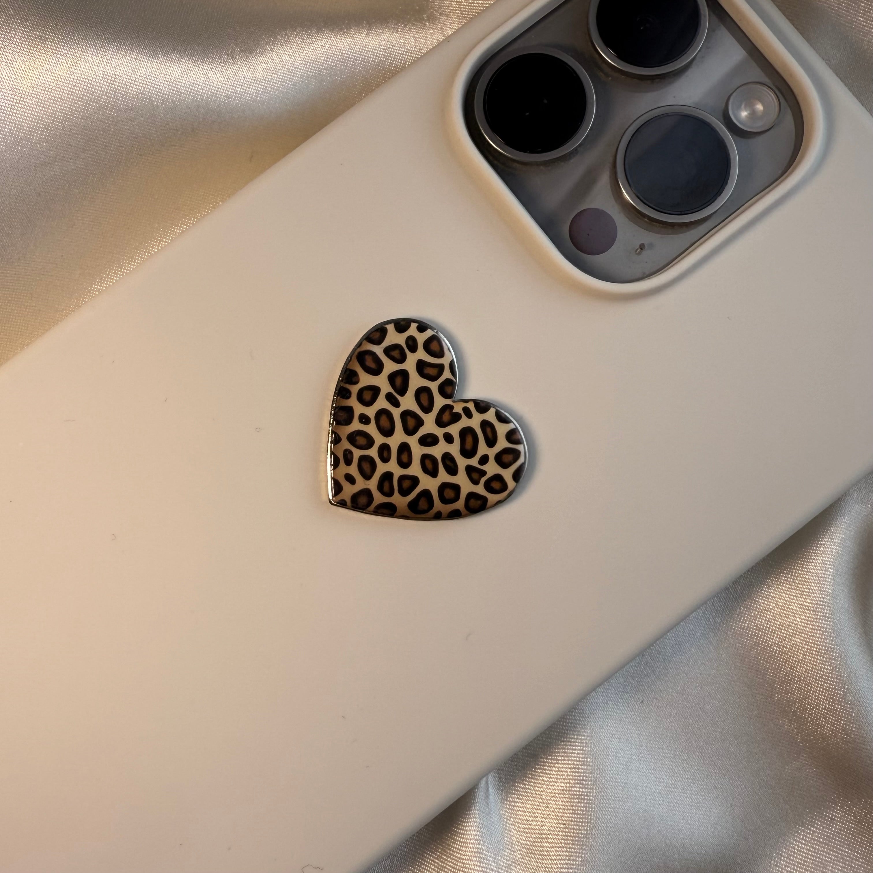 Cheetah Heart - Metal Phone Sticker - CELLAIRÉE