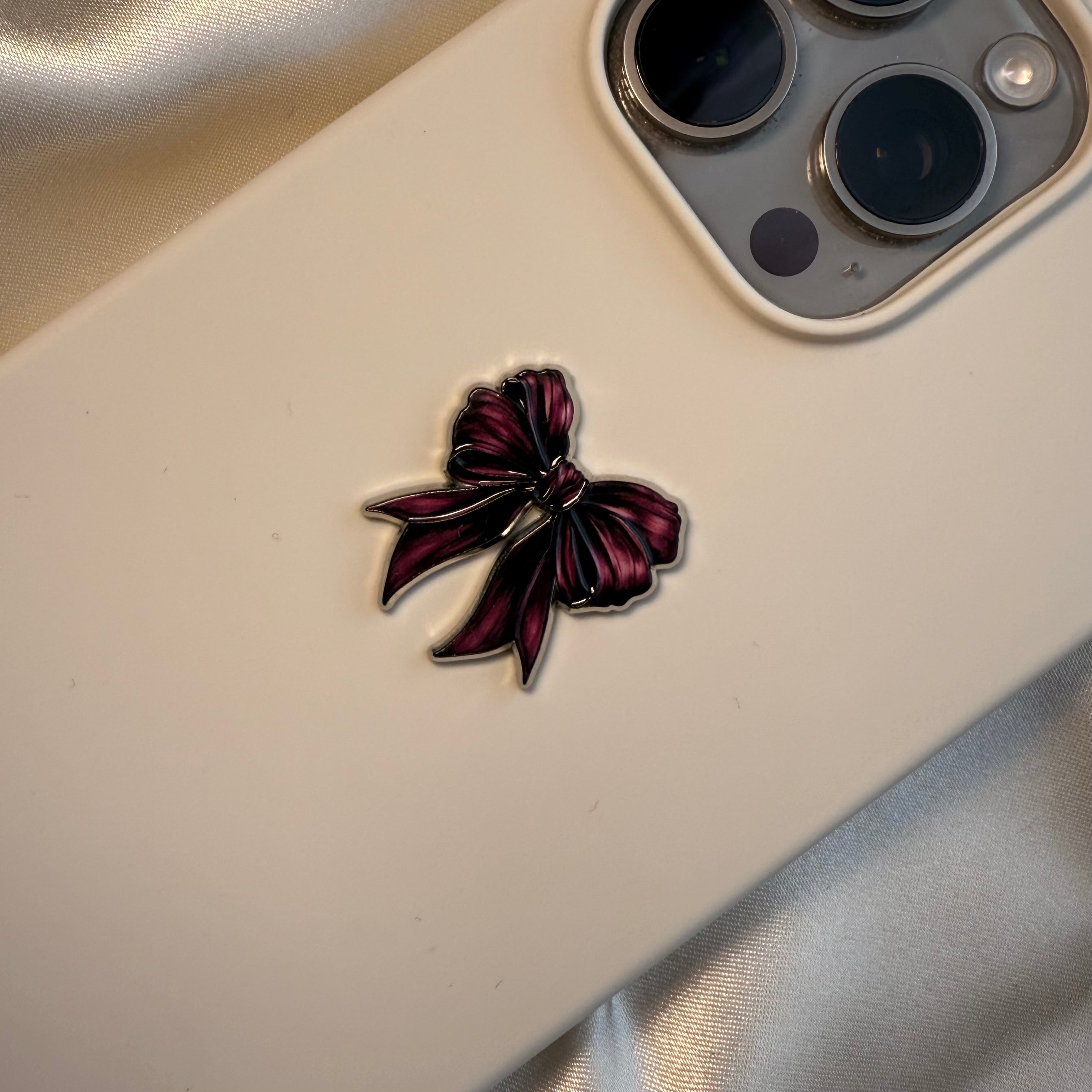 Purple Bow - Metal Phone Sticker - CELLAIRÉE
