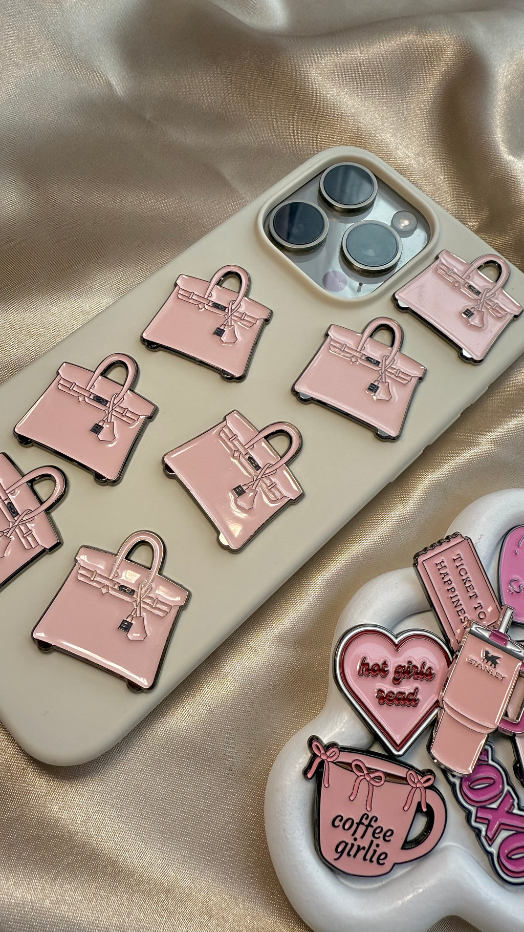 Pink Bag - Metal Phone Sticker - CELLAIRÉE