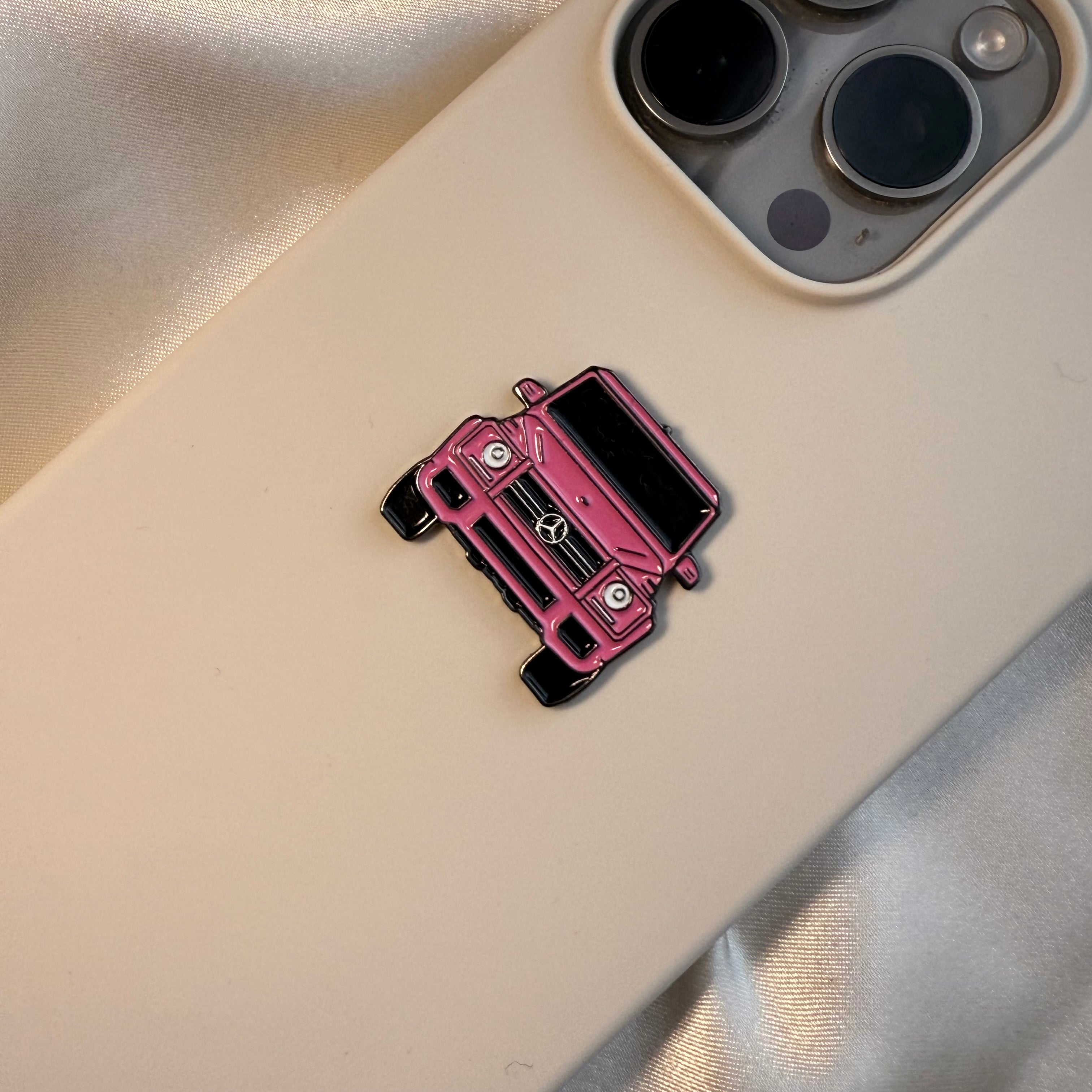 Pink Car - Metal Phone Sticker - CELLAIRÉE